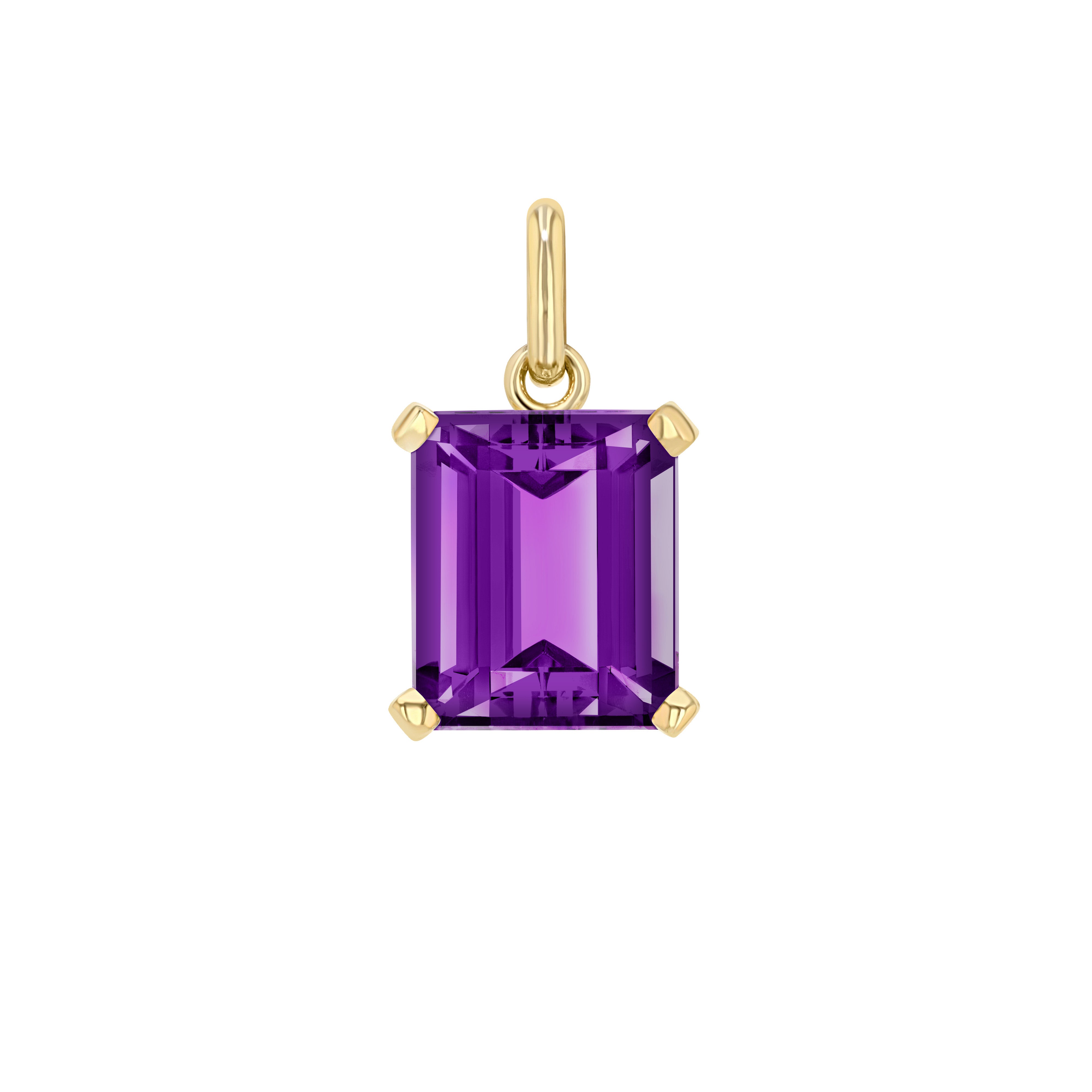 Amethyst Emerald Cut Elemental Pendant