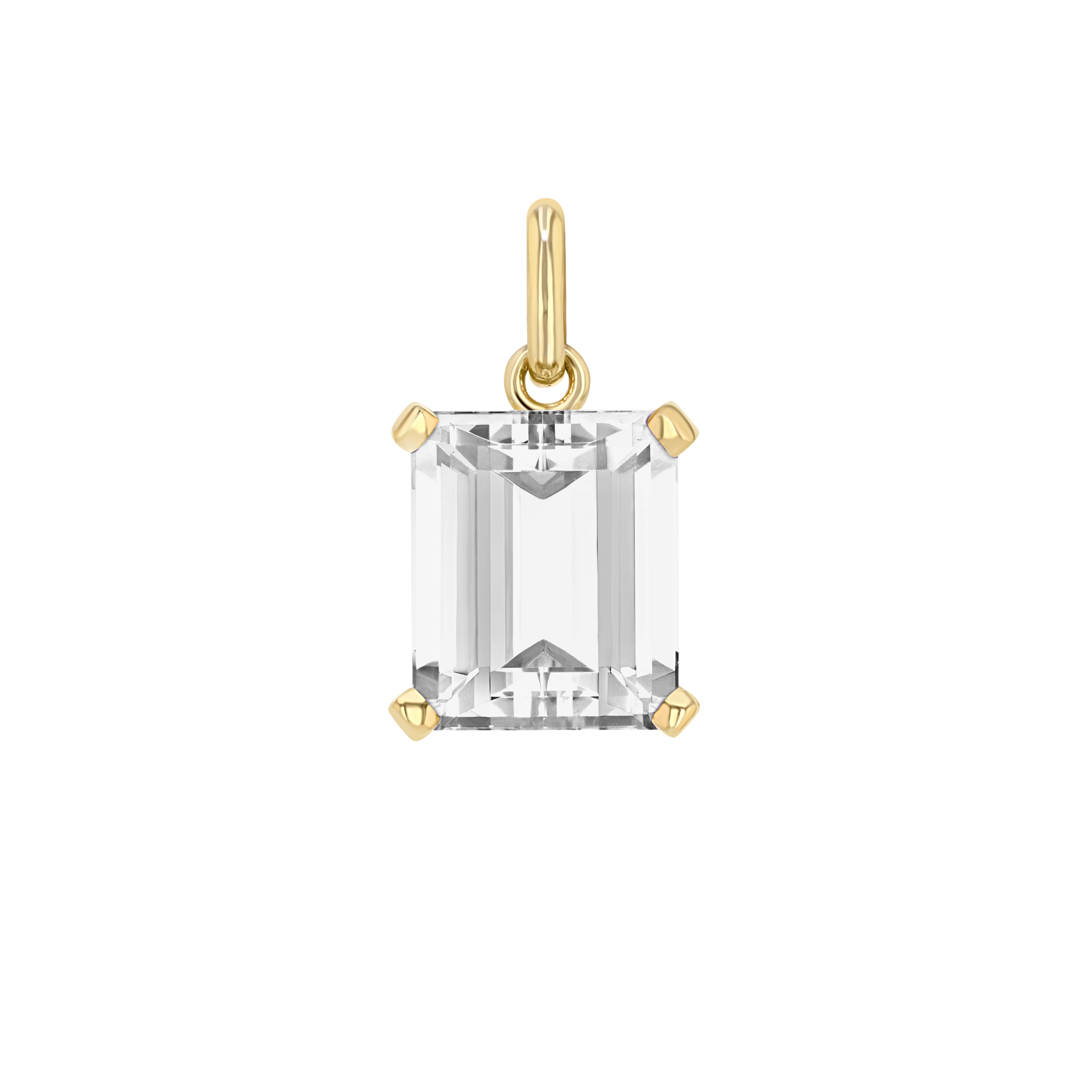 Danburite Emerald Cut Elemental Pendant