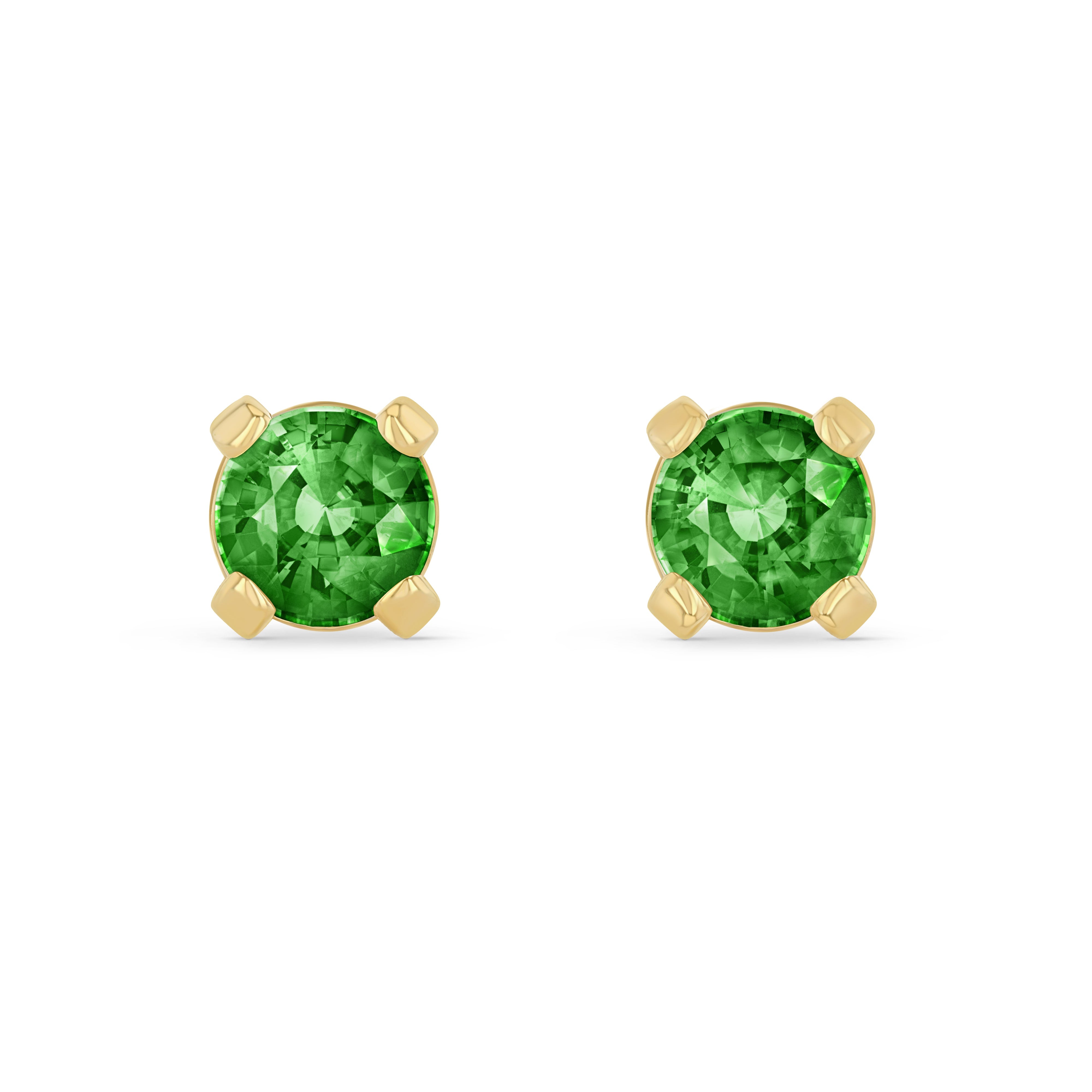 Green Garnet Round Elemental Earrings