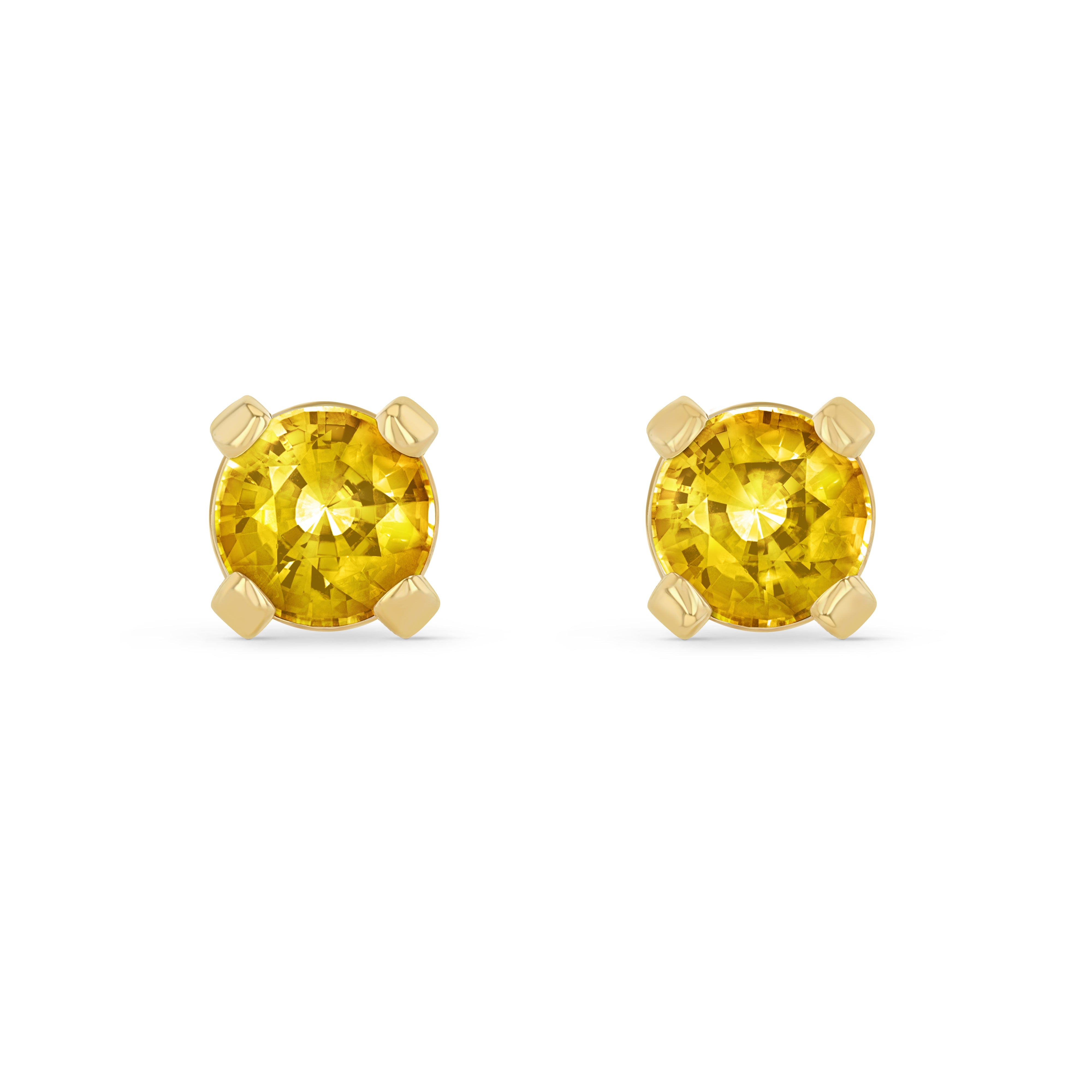 Yellow Sapphire Round Elemental Earrings