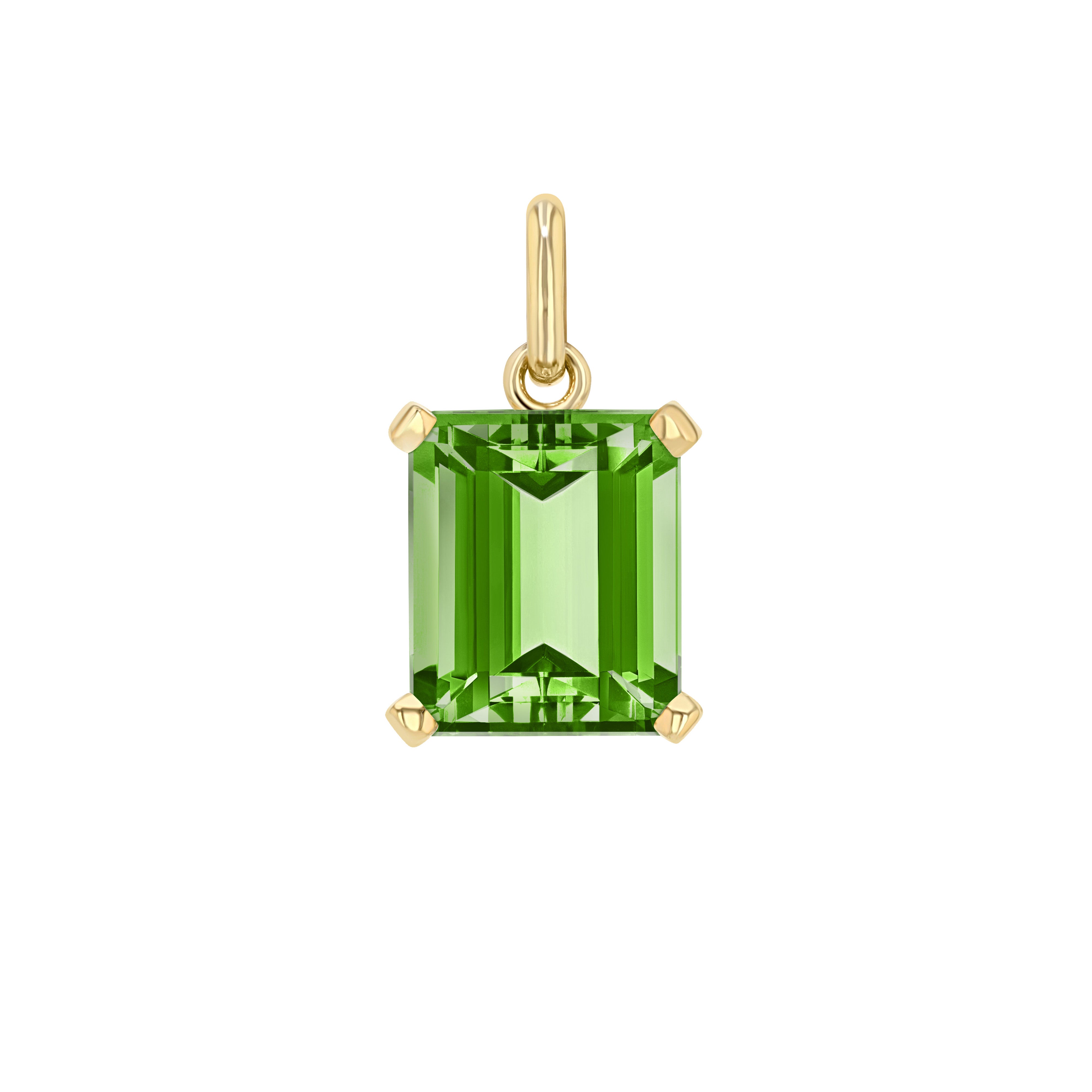 Green Zircon Emerald Cut Elemental Pendant