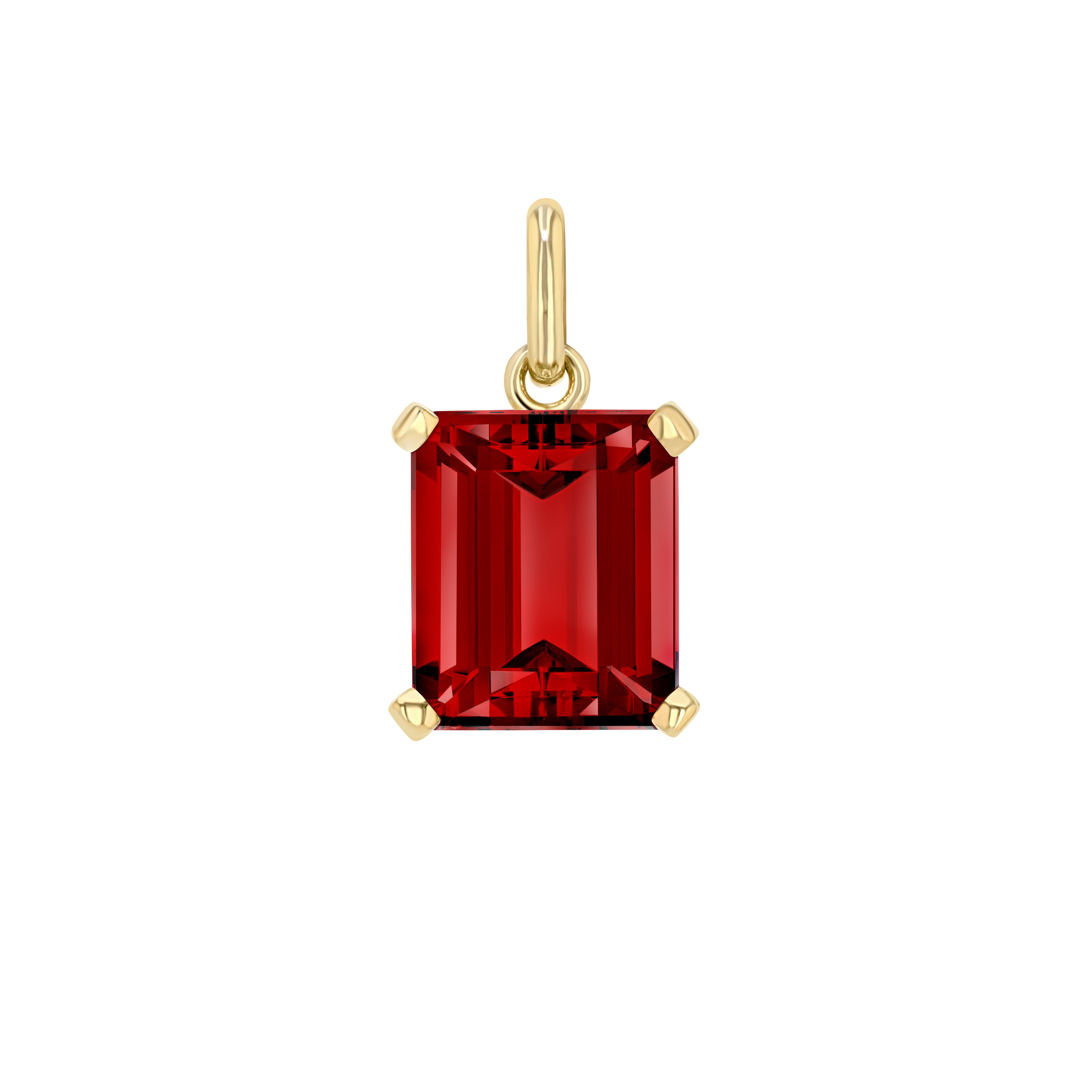 Ruby Emerald Cut Elemental Pendant