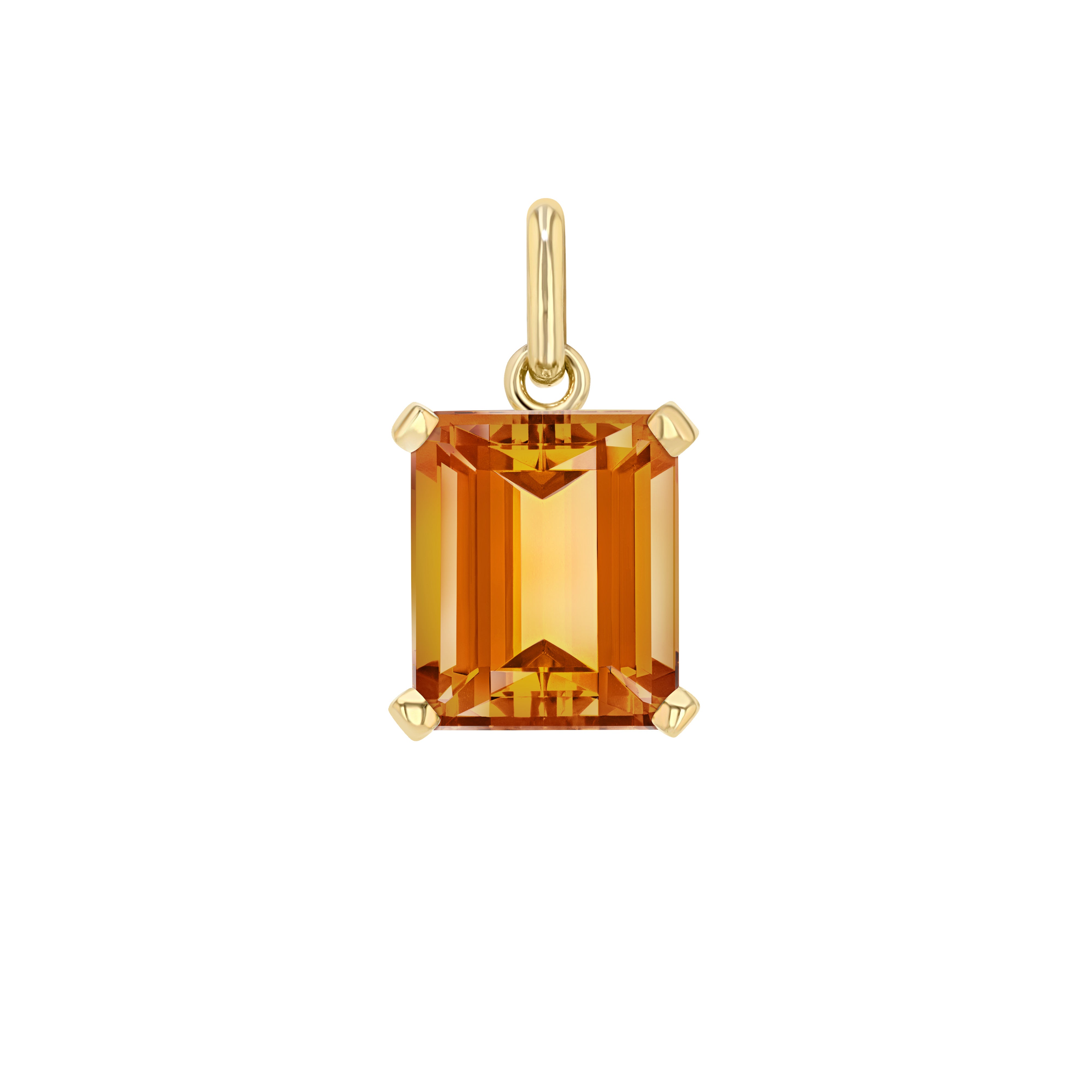 Imperial Topaz Emerald Cut Elemental Pendant